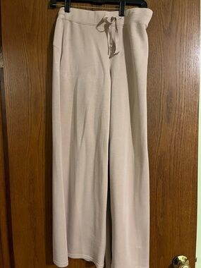 SPANX Wide Leg Air Essentials Drawstring Pants in Light Beige/Cream